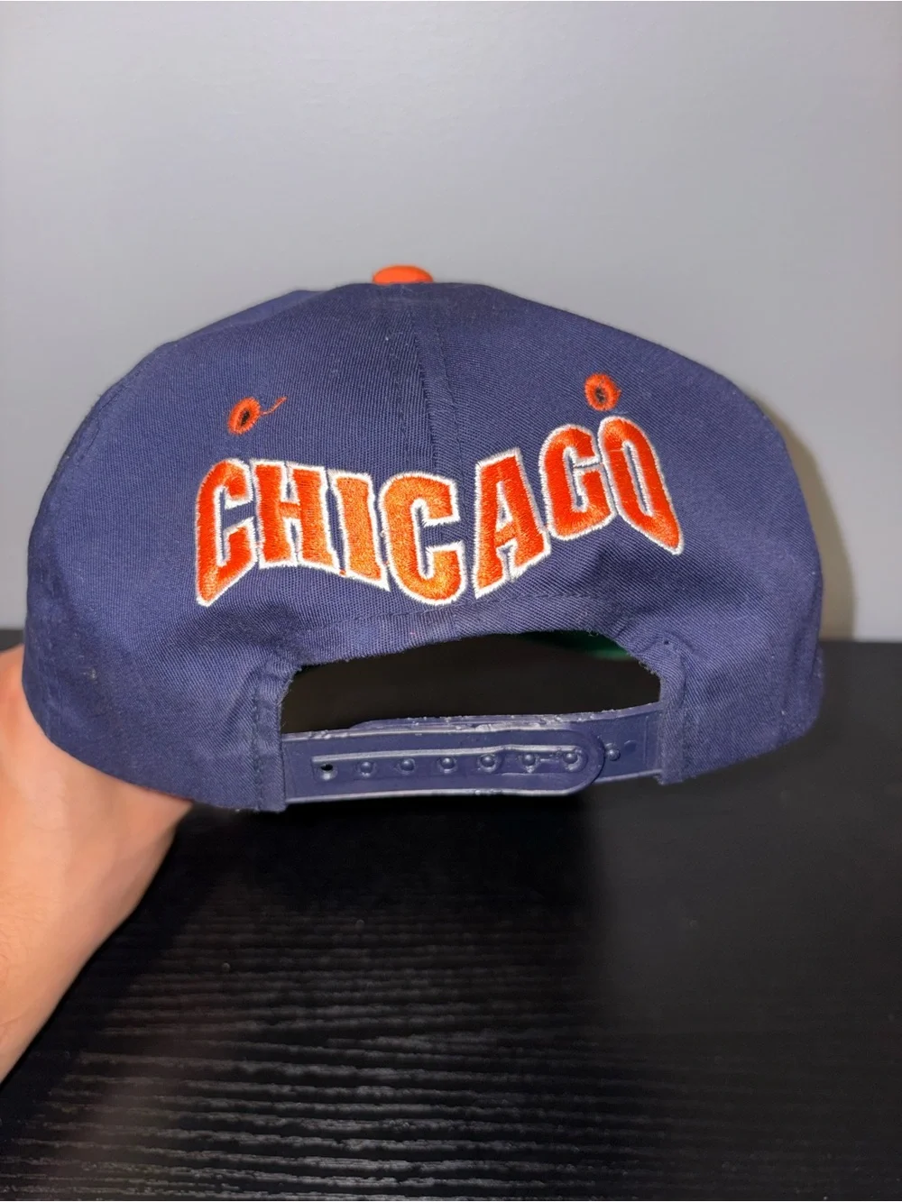 Vintage Chicago Bears Team NFL Snapback Hat Cap Orange Blue USA